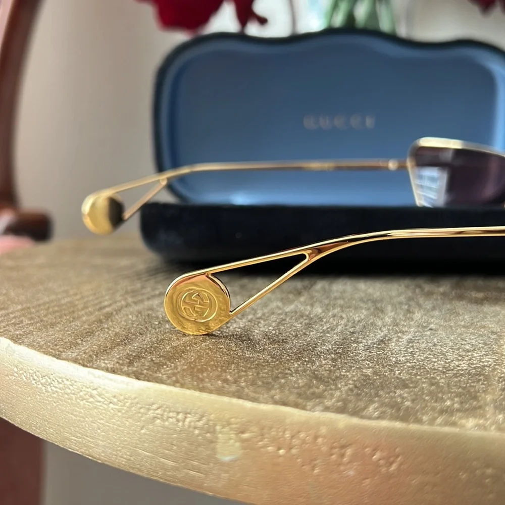 Gucci GG0538S gold cat eye women’s sunglasses, authentic NWT - Picture 9 of 15